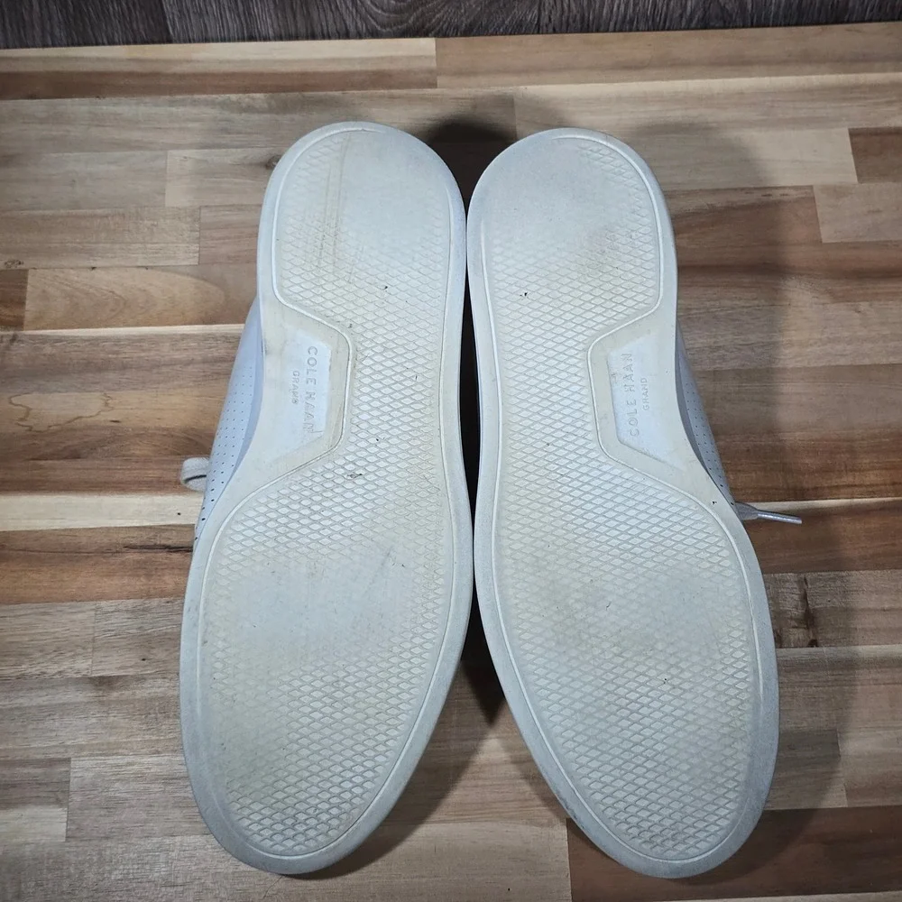 Cole Haan Grand Series Laser Perforated Leather Sneakers 12M White Mens‎